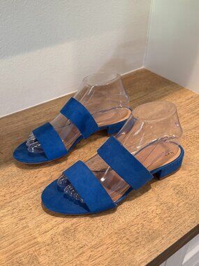 A New Day Cobalt Blue Flat Sandals Size 7.5 Summer Minimalist